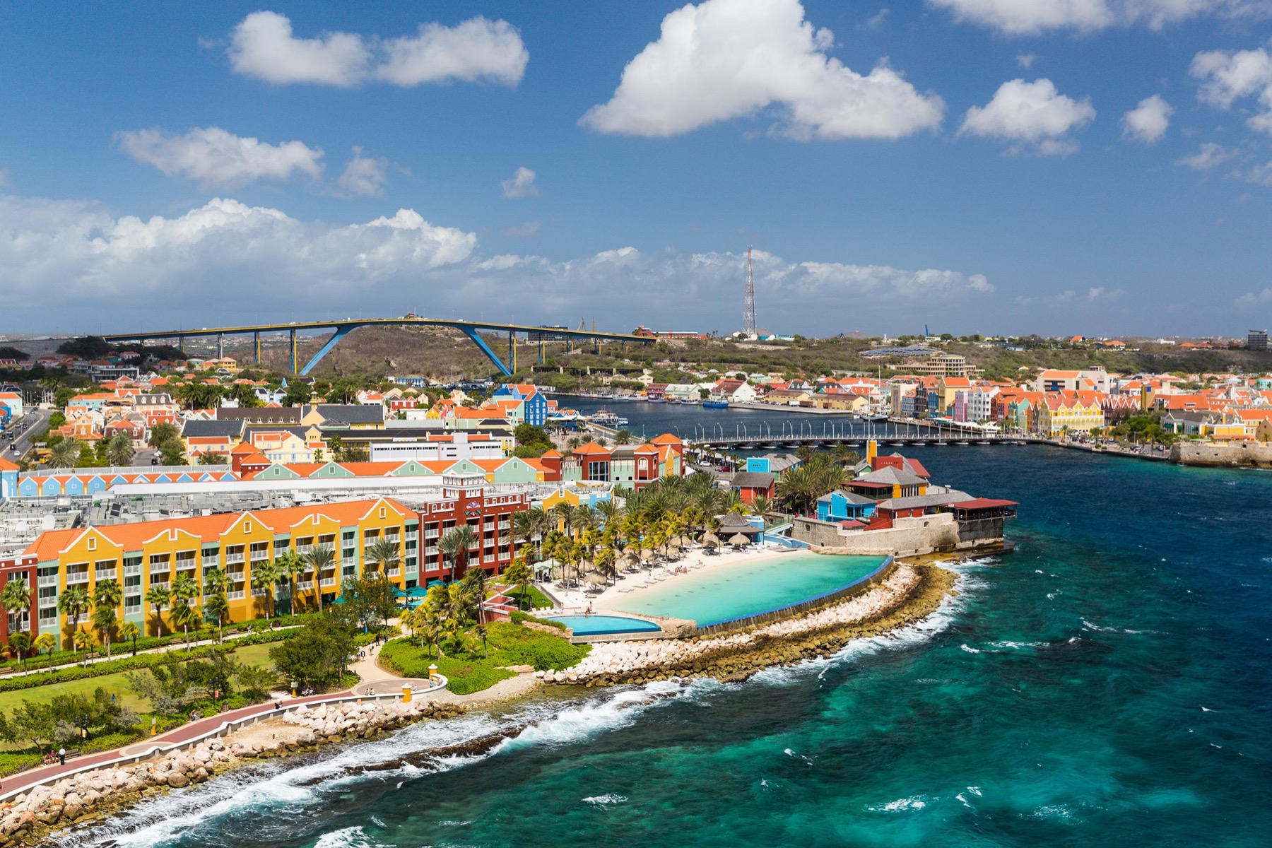 Renaissance Wind Creek Curaçao Resort and Willemstad, aerial view